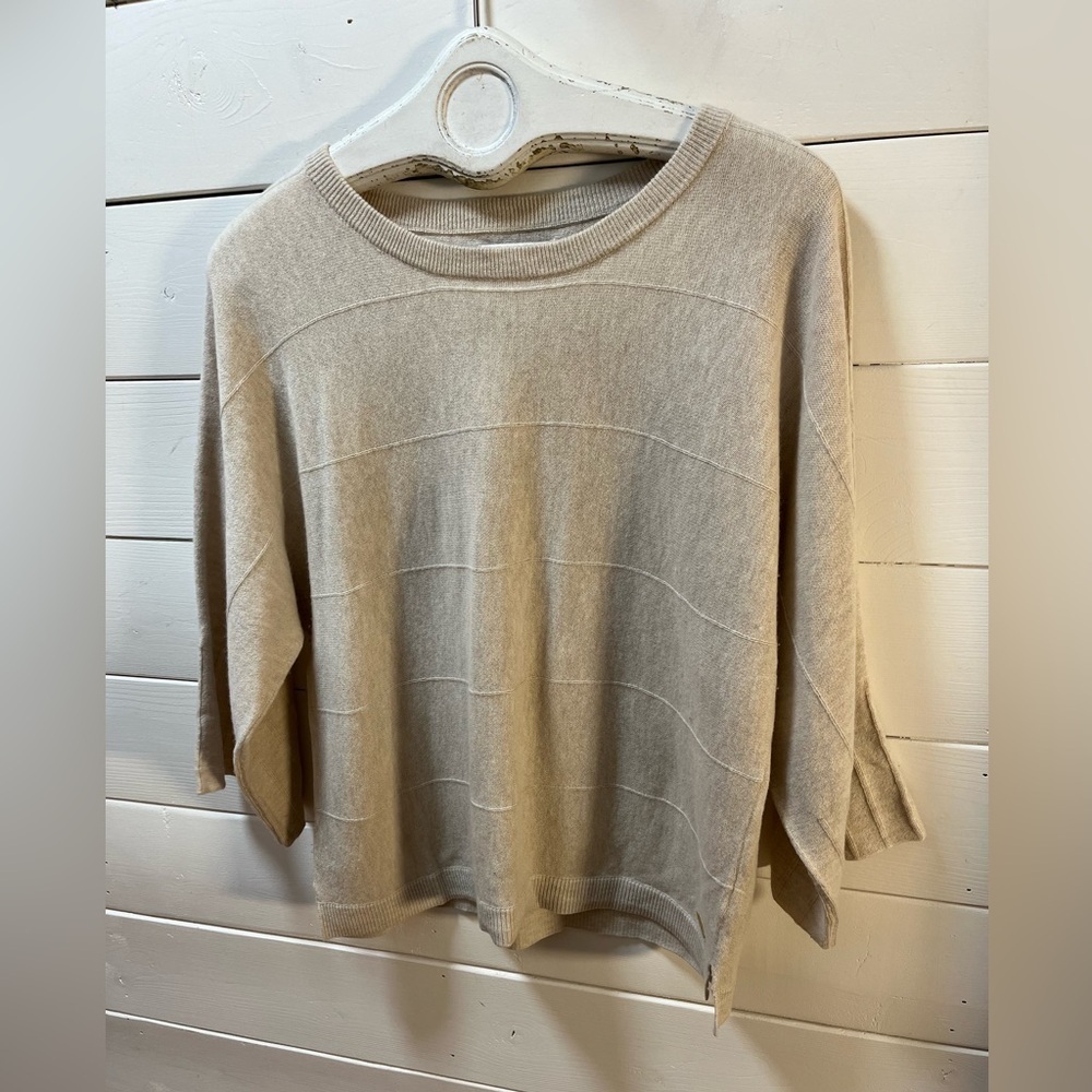 PART TWO • Beige Wool Knit Sweater with ¾ Sleeves • Size S - Picture 4 of 9